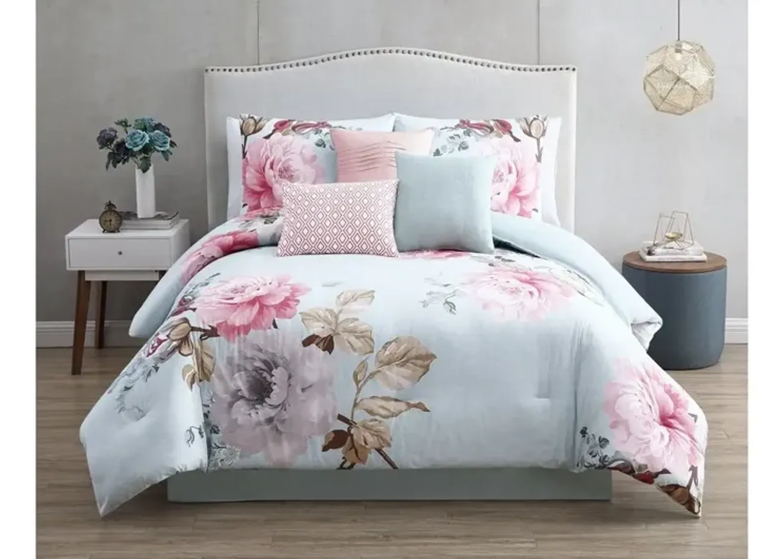 Rachel 7pc Spa Queen Comforter Set