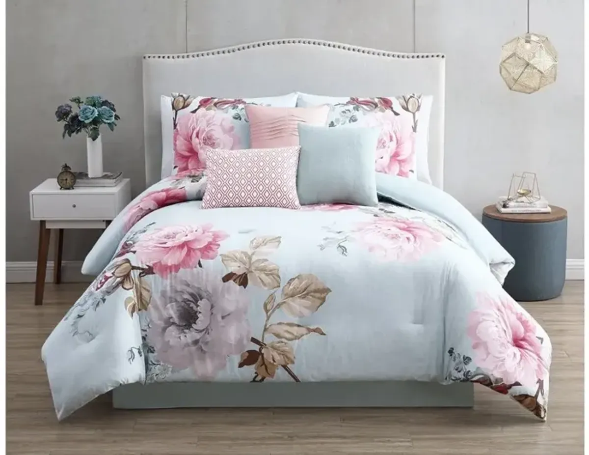 Rachel 7pc Spa Queen Comforter Set