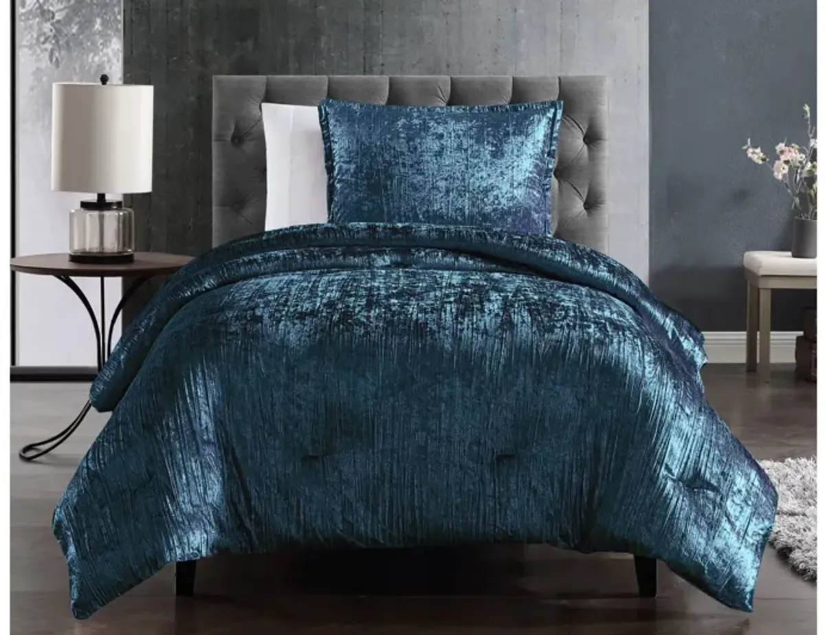 Taos 2pc Velvet Comforter Twin Blue