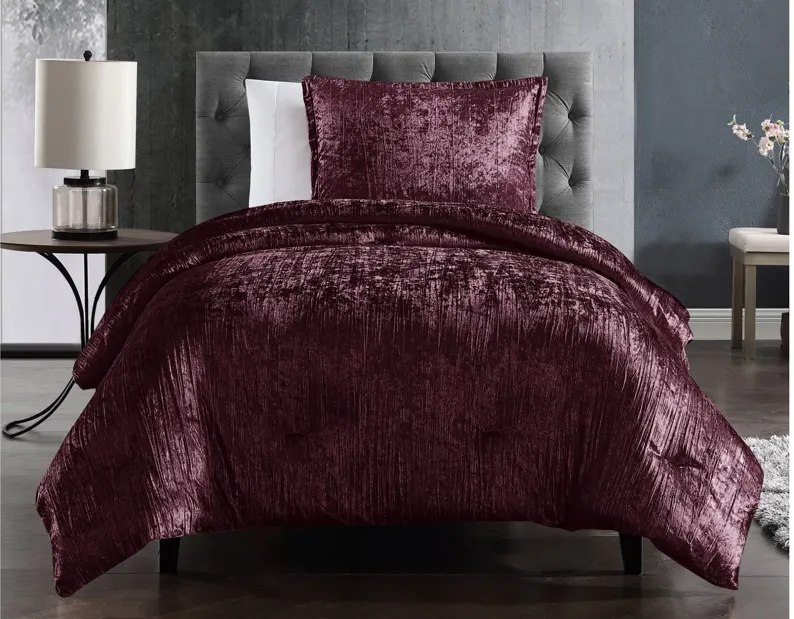 Taos 2pc Velvet Comforter Twin Plum