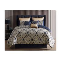 Bevan 9 pc Queen Comforter Set Navy