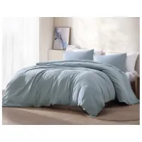 Daniel Gauze Cotton 3pc King Comforter Set Light Blue