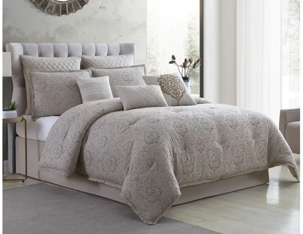 Kearney Damask 9pc Queen Comforter Set