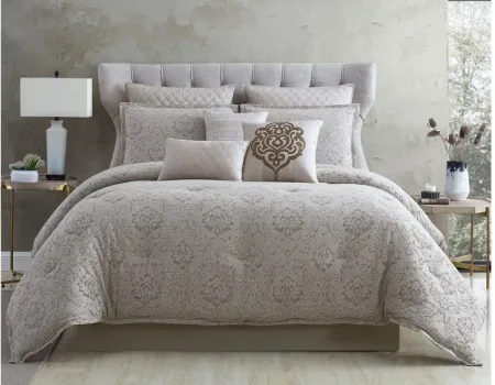 Kearney Damask 9pc Queen Comforter Set