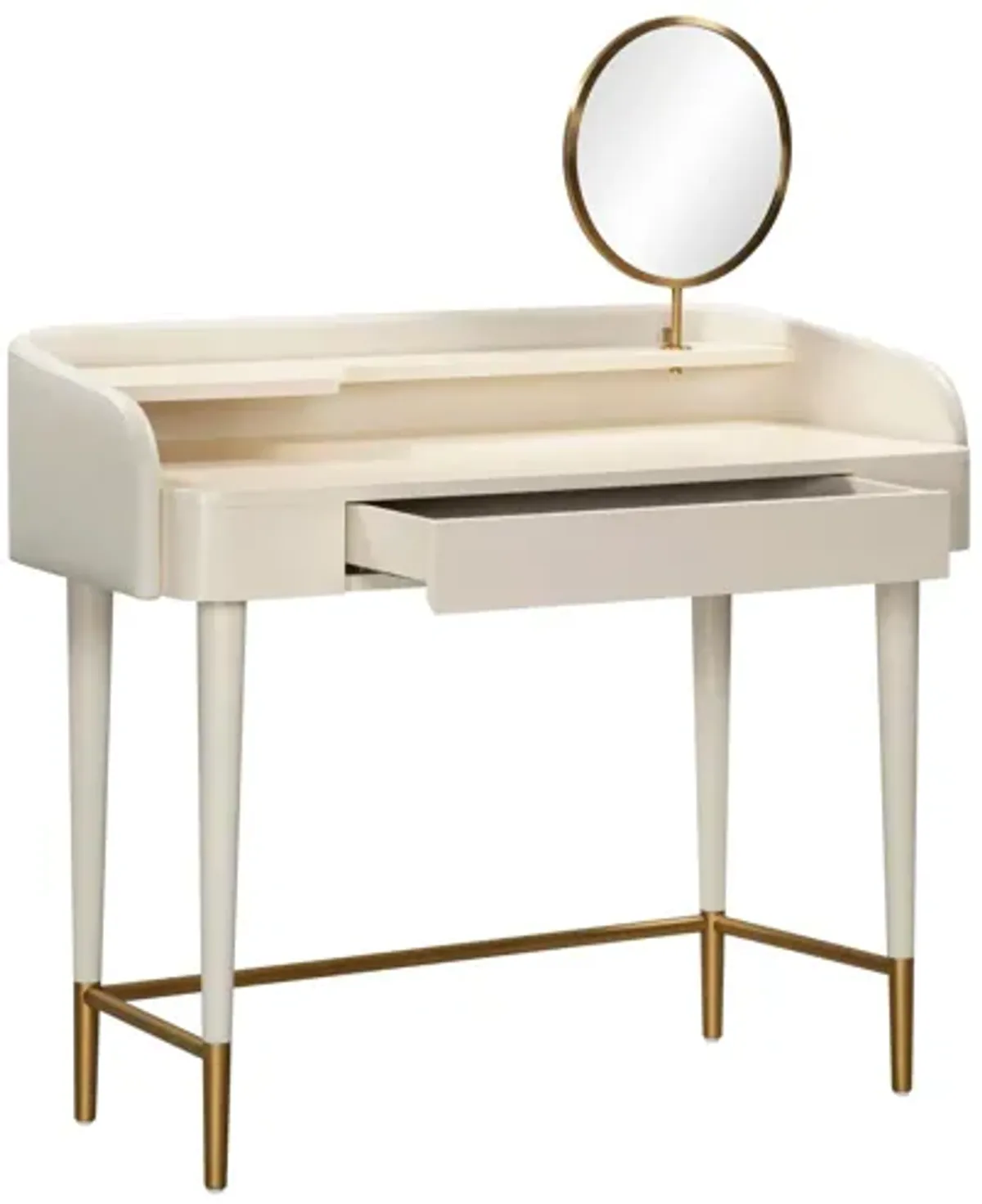 Penelope Cream Vegan Leather Wrapped Vanity Desk