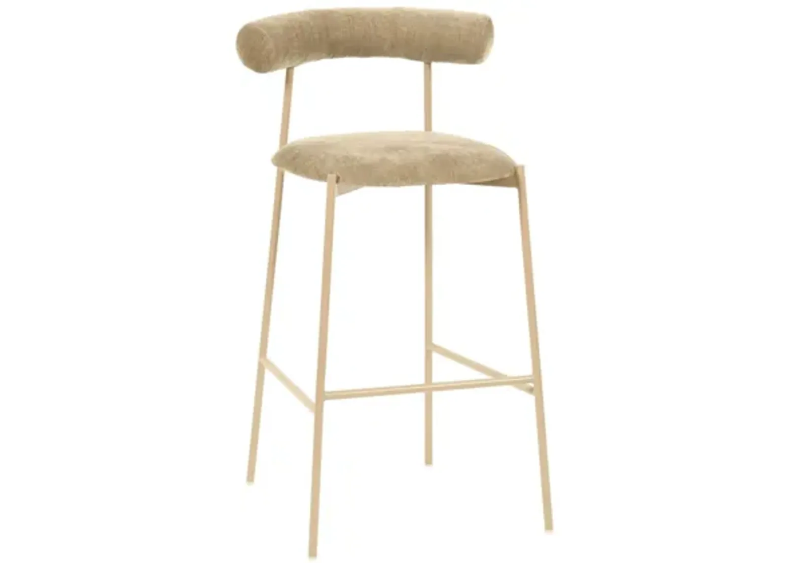 Liliana Taupe Velvet Bar Stool