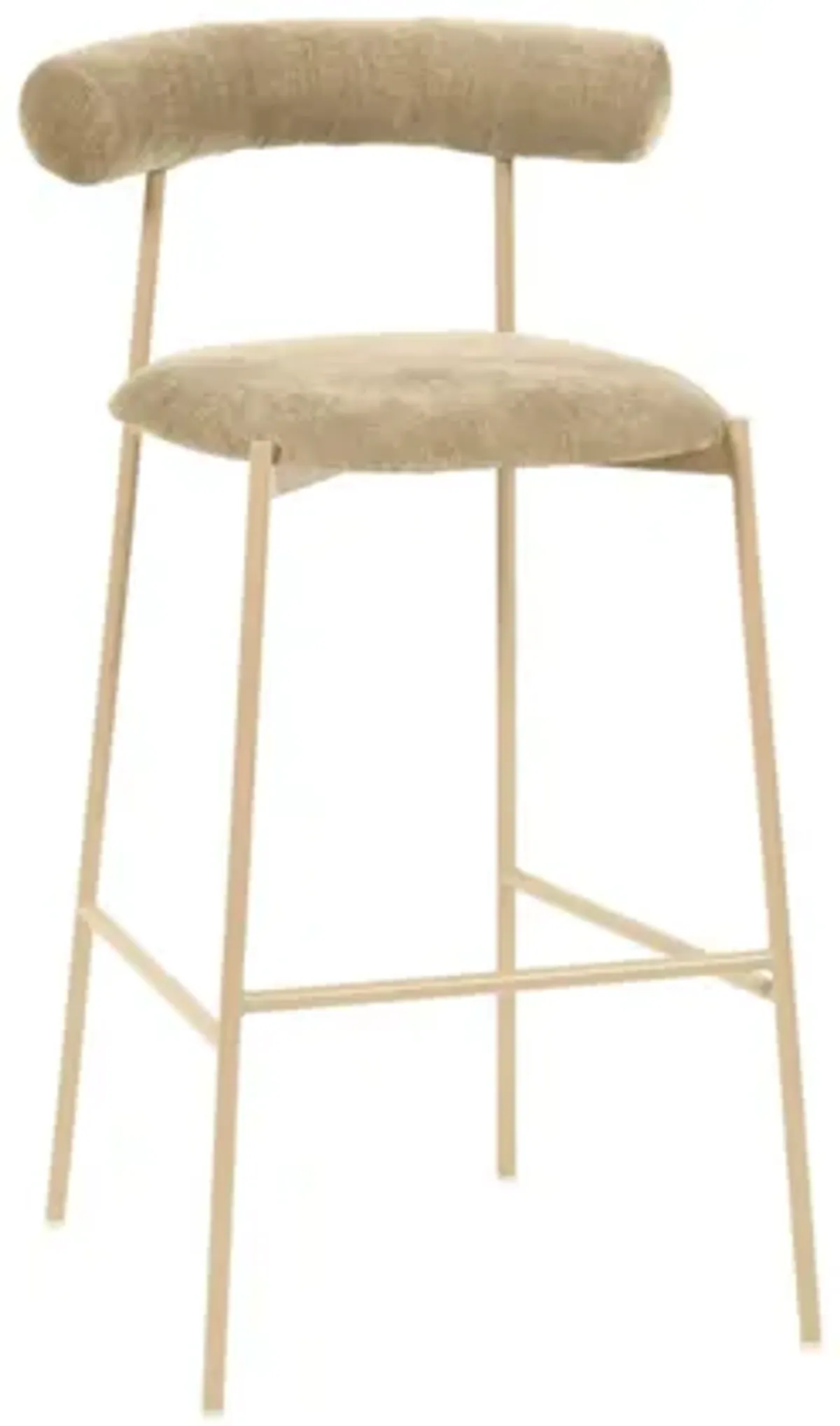 Liliana Taupe Velvet Bar Stool