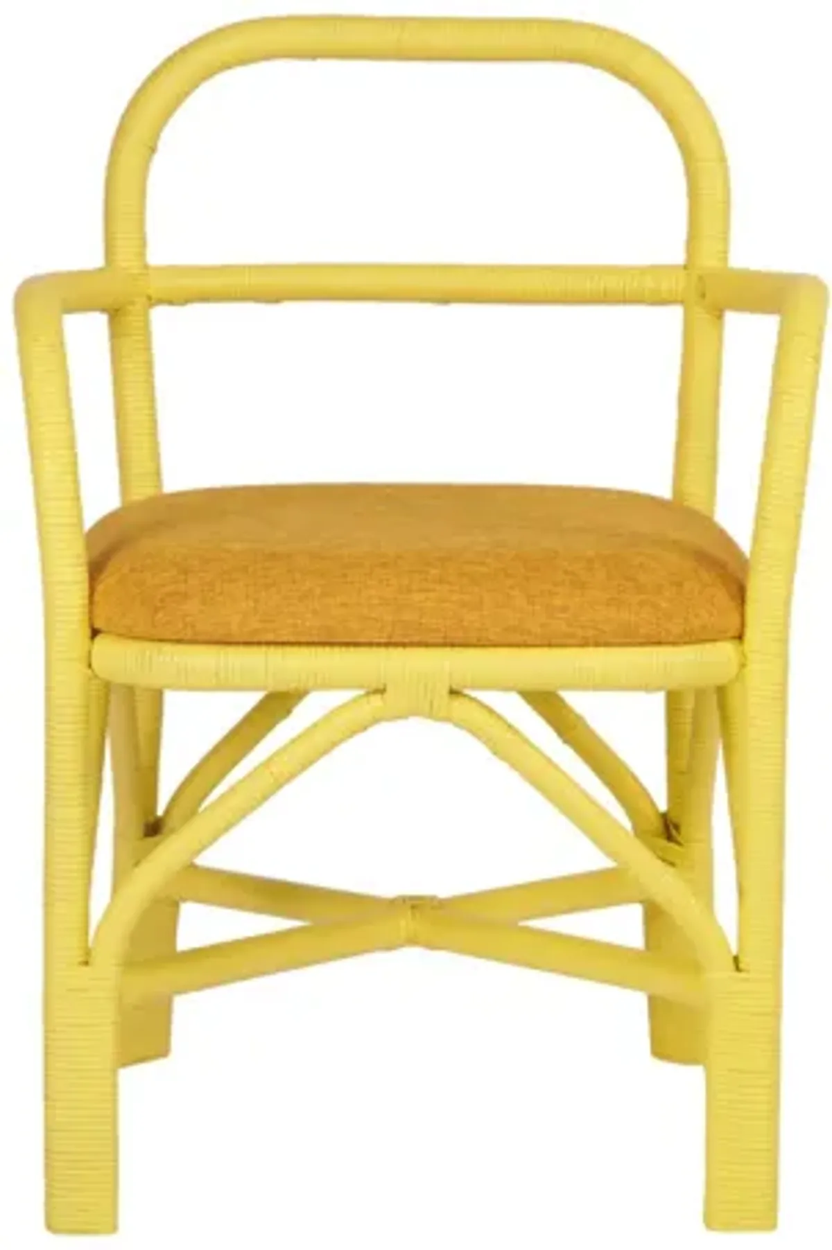 Ginny Yellow Rattan Dining Chair