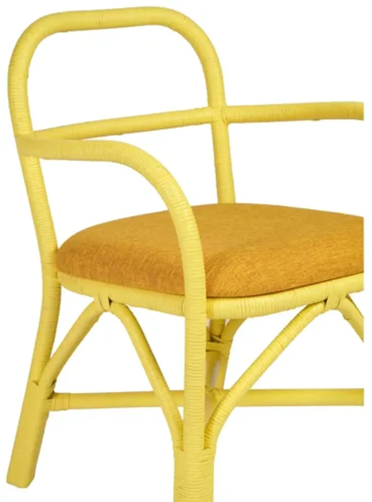 Ginny Yellow Rattan Dining Chair