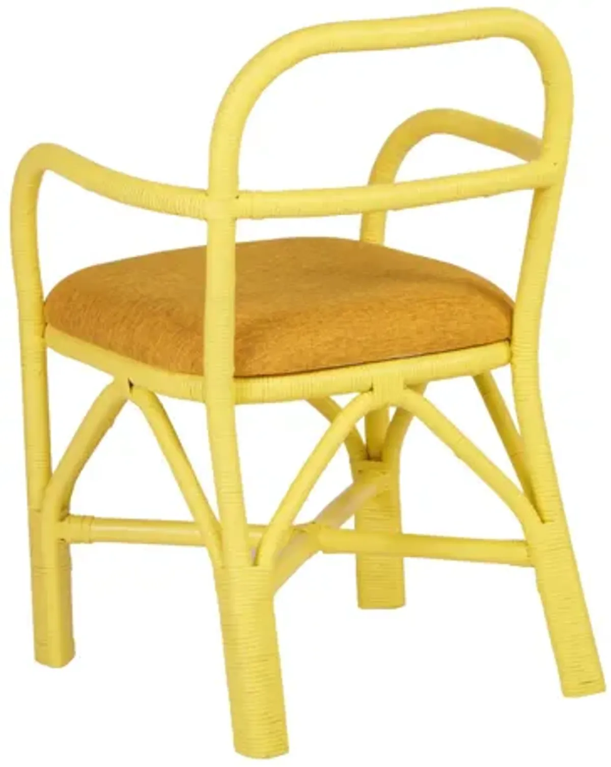 Ginny Yellow Rattan Dining Chair