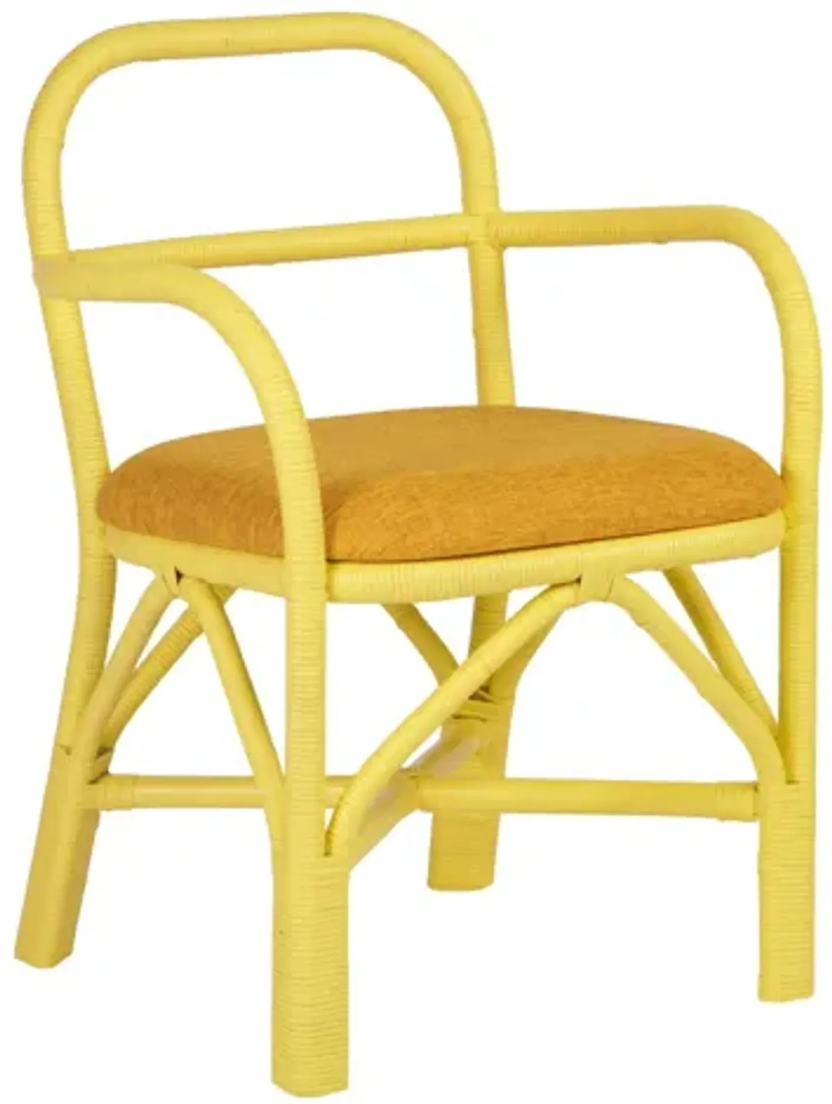 Ginny Yellow Rattan Dining Chair