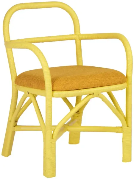Ginny Yellow Rattan Dining Chair