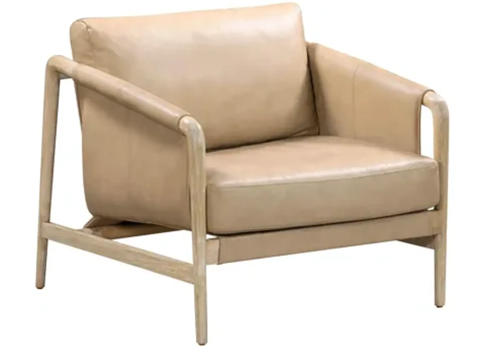 Chakka Tan Genuine Leather Accent Chair