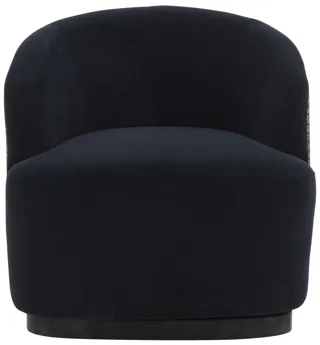 Reese Black Velvet Swivel Chair