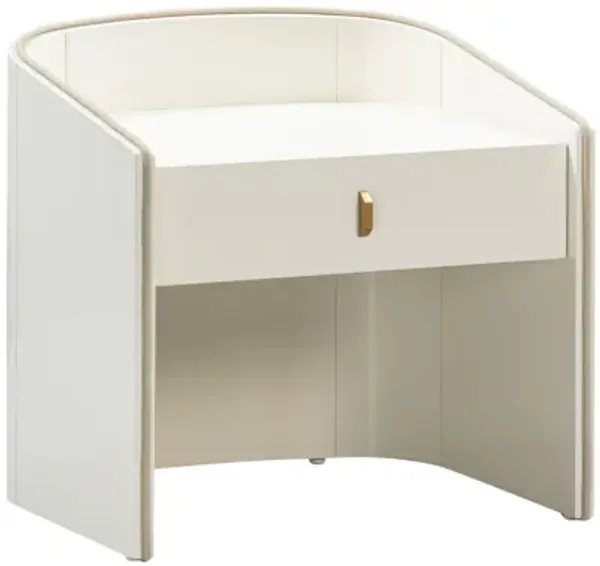 Collins Cream Lacquer Nightstand