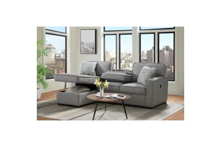 Piper Grey 2-Piece Sleeper Sofa with Storage Chaise
