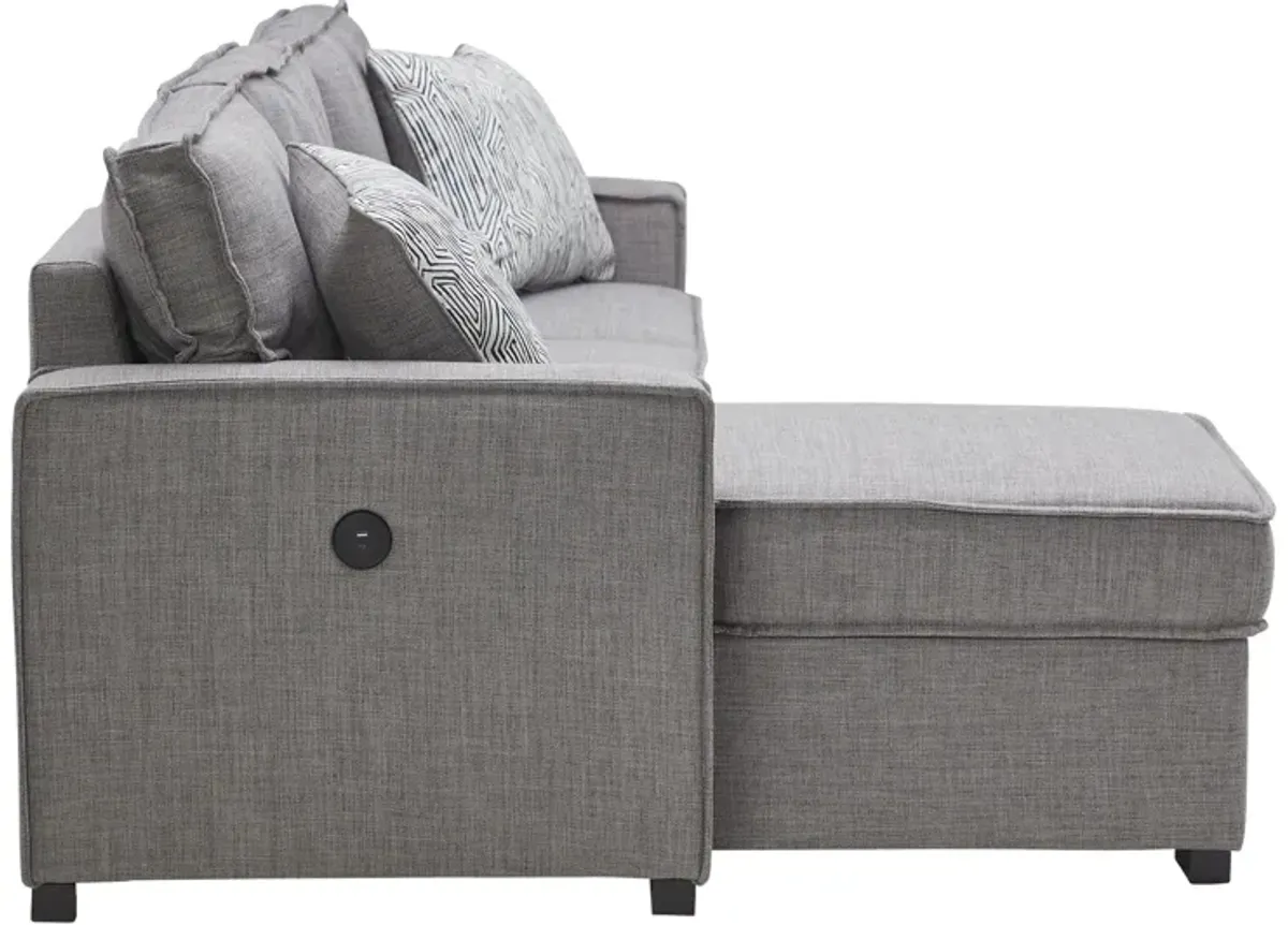 Piper Grey 2-Piece Sleeper Sofa with Storage Chaise