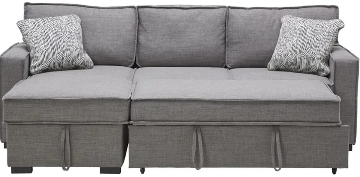 Piper Grey 2-Piece Sleeper Sofa with Storage Chaise