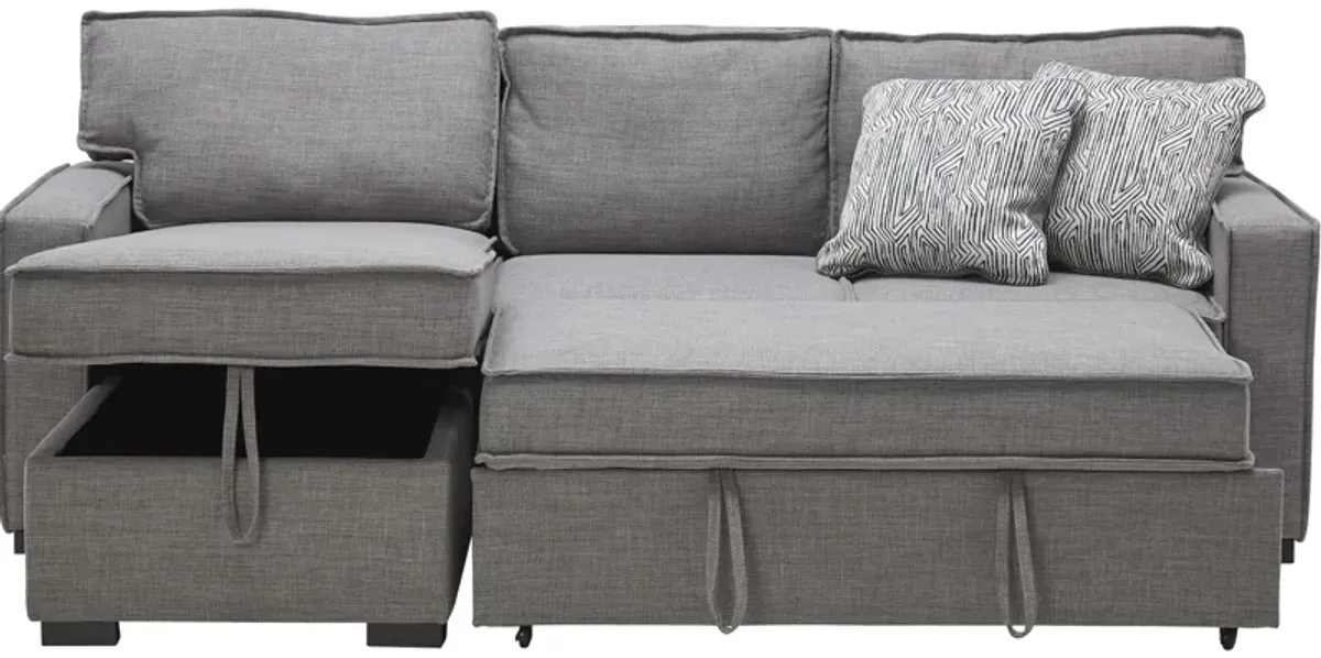 Piper Grey 2-Piece Sleeper Sofa with Storage Chaise