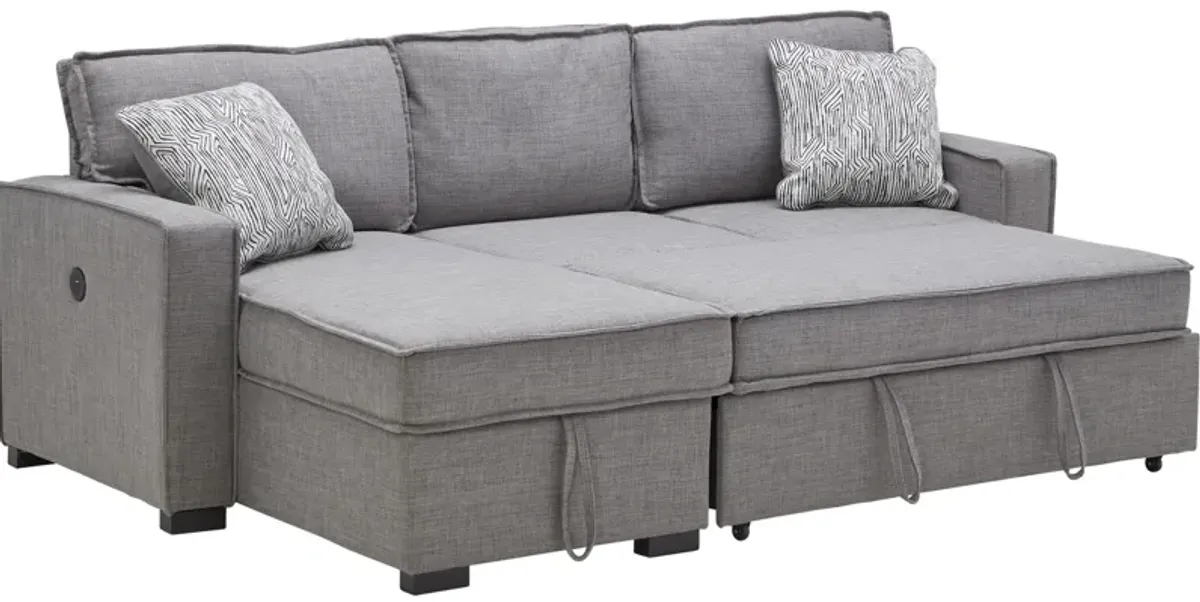 Piper Grey 2-Piece Sleeper Sofa with Storage Chaise