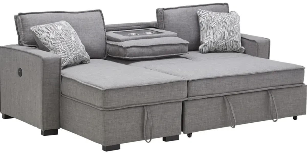 Piper Grey 2-Piece Sleeper Sofa with Storage Chaise