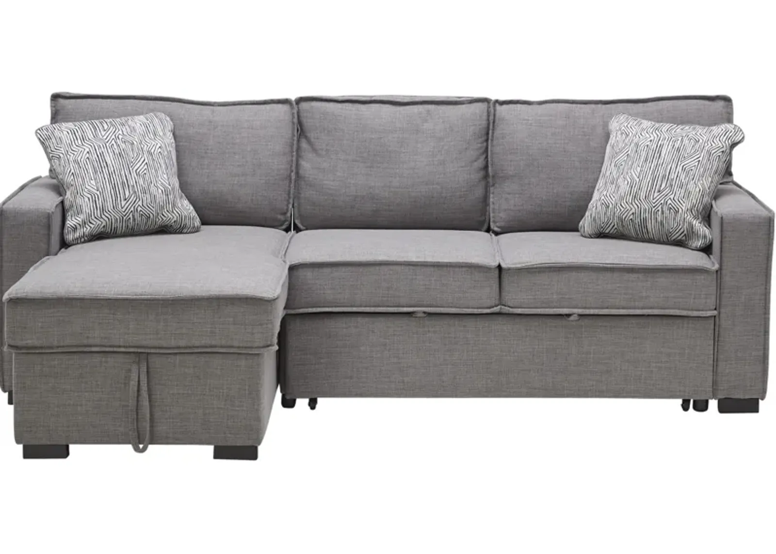 Piper Grey 2-Piece Sleeper Sofa with Storage Chaise