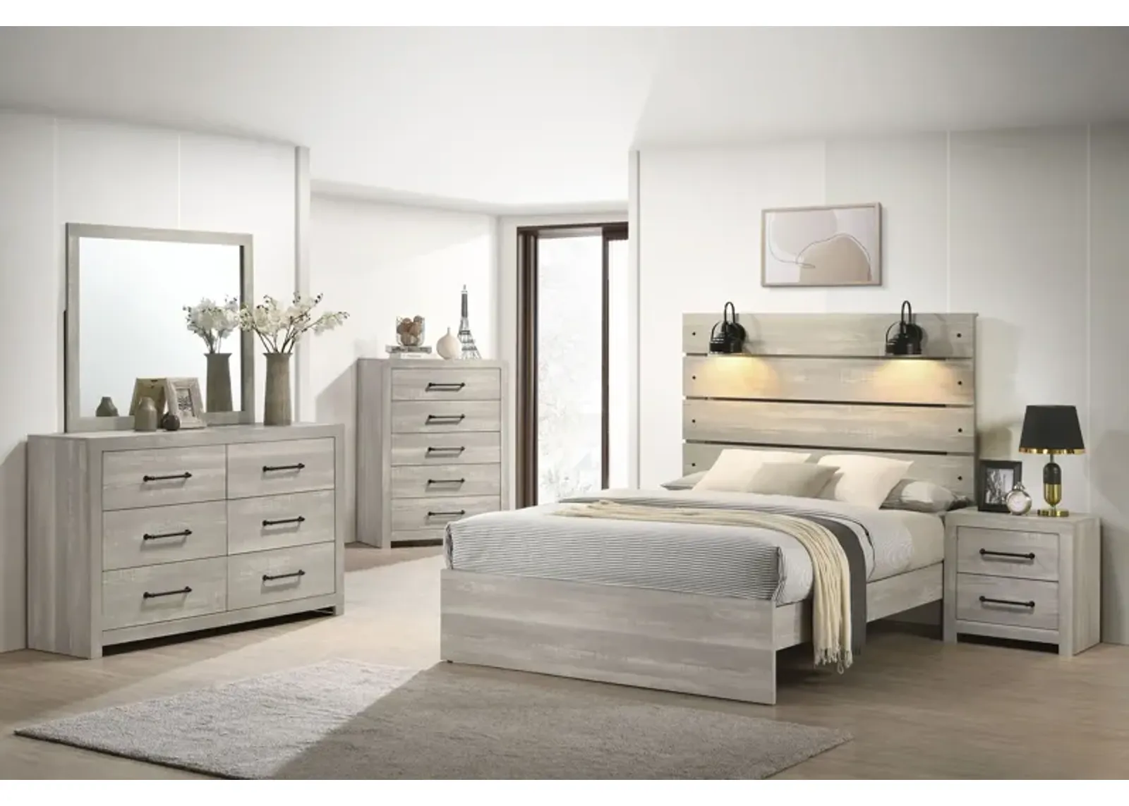 Dixon White 5-Piece Full Bedroom Set