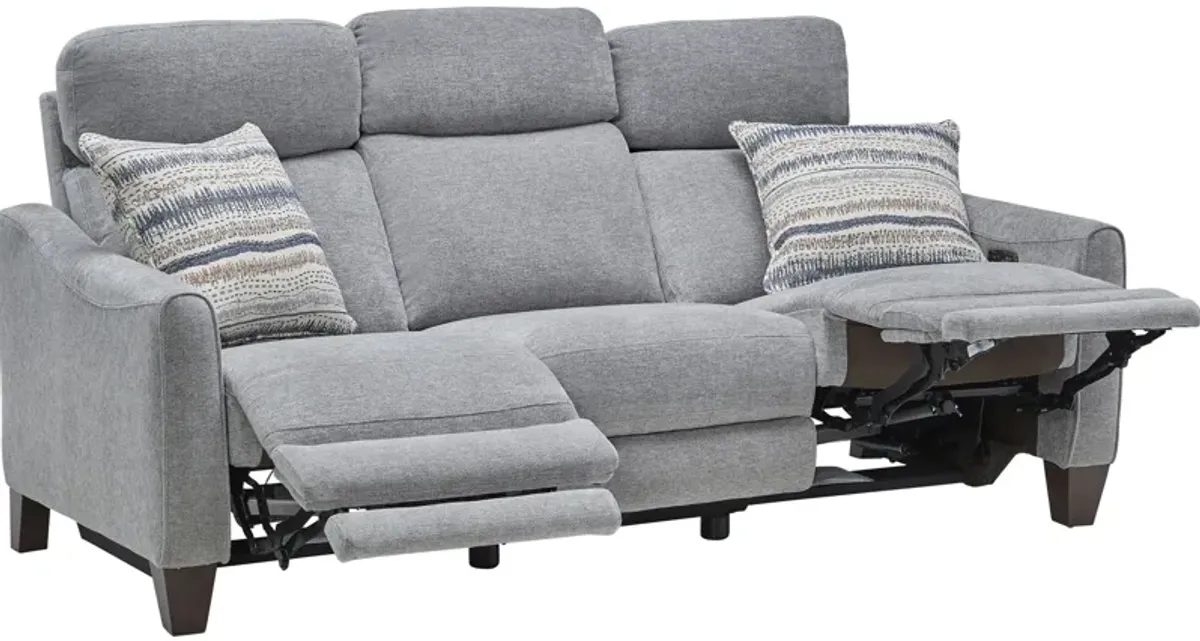 Damon Grey Dual Power Reclining Sofa