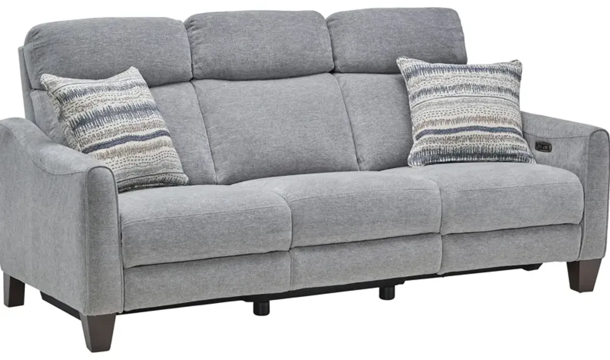 Damon Grey Dual Power Reclining Sofa