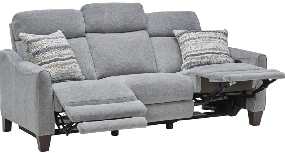 Damon Grey Dual Power Reclining Sofa