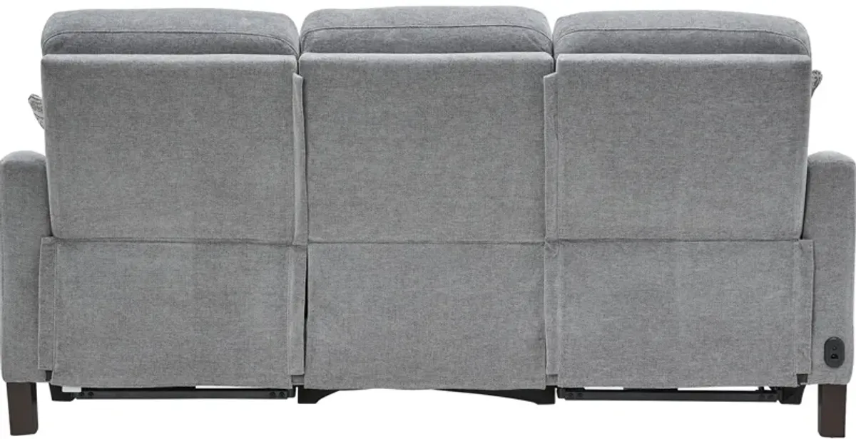 Damon Grey Dual Power Reclining Sofa