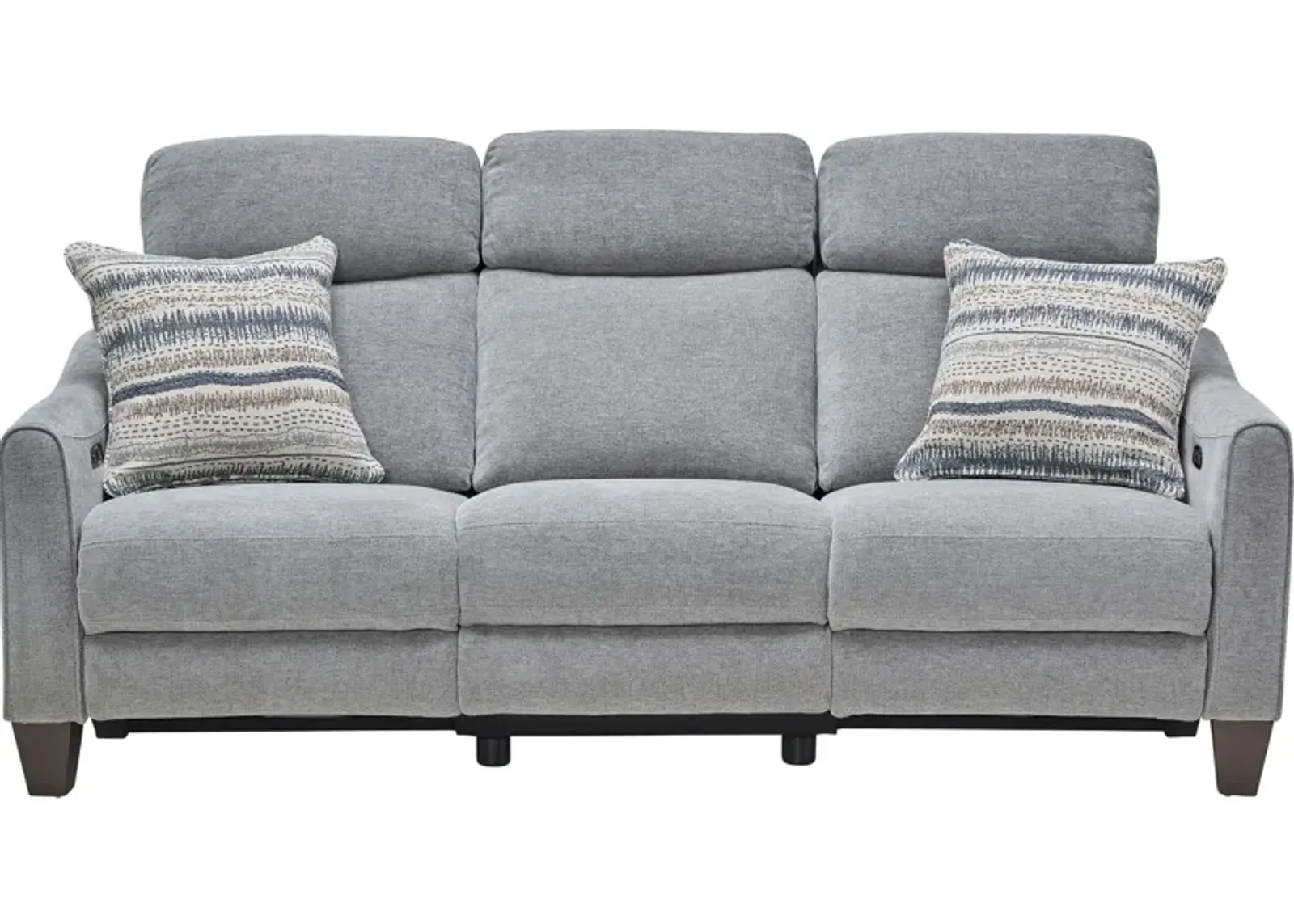 Damon Grey Dual Power Reclining Sofa