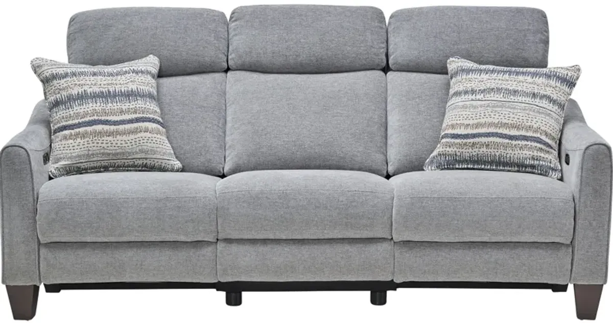 Damon Grey Dual Power Reclining Sofa