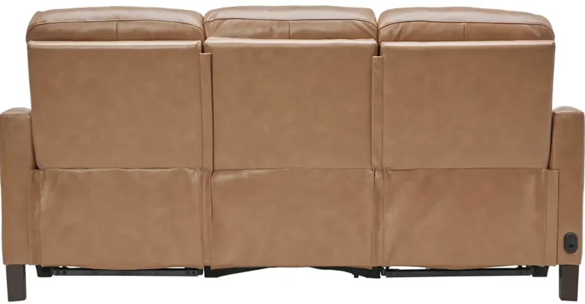 Damon Brown Leather Dual Power Reclining Sofa