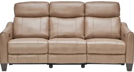 Damon Brown Leather Dual Power Reclining Sofa