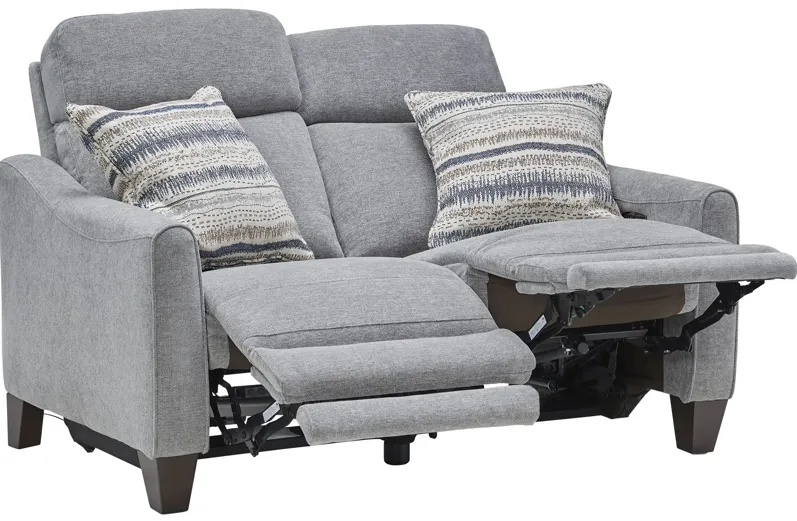 Damon Grey Dual Power Reclining Loveseat