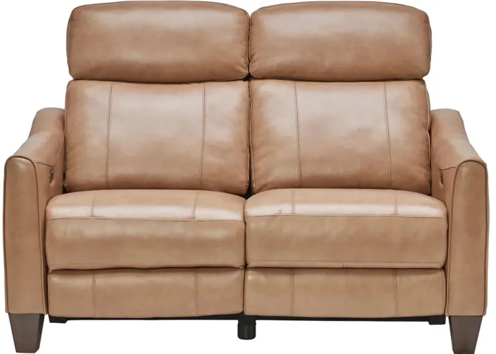 Damon Brown Leather Dual Power Reclining Loveseat