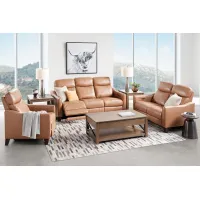 Damon Brown Leather Dual Power Recliner