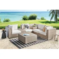 Cabo 7-Piece Patio Sectional with Storage Corner