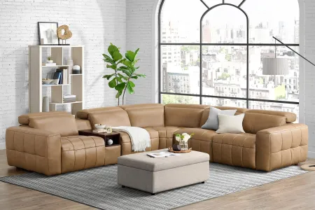 Owen 7-Piece Leather Dual Power Reclining Sectional