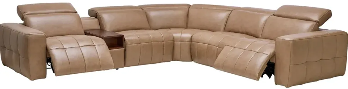 Owen 6-Piece Leather Dual Power Reclining Sectional with 2 Recliners