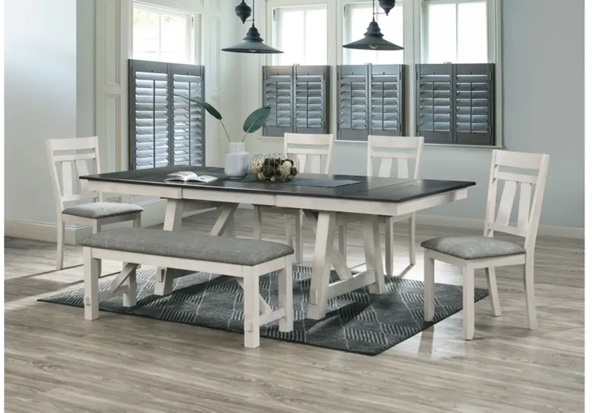 Portage Extendable Table + 4 Chairs + Bench