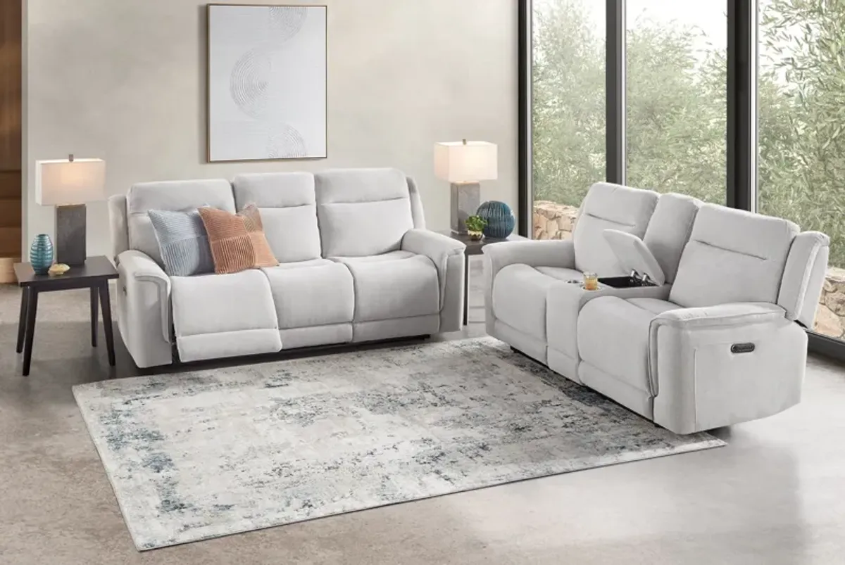 Bristol Grey Dual Power Reclining Sofa