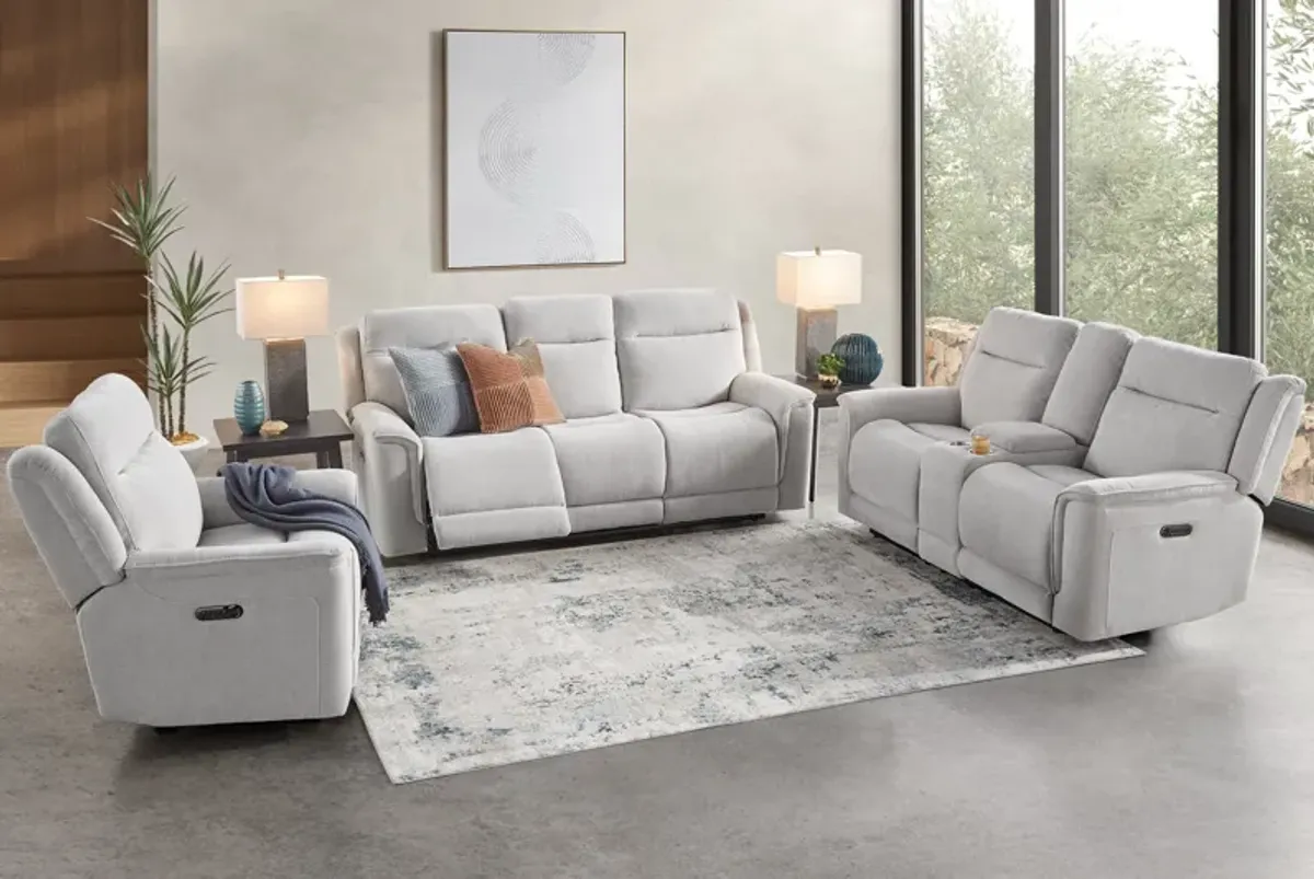 Bristol Grey Dual Power Reclining Sofa