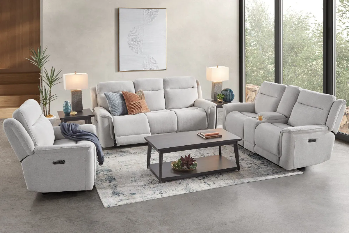 Bristol Grey Dual Power Reclining Sofa