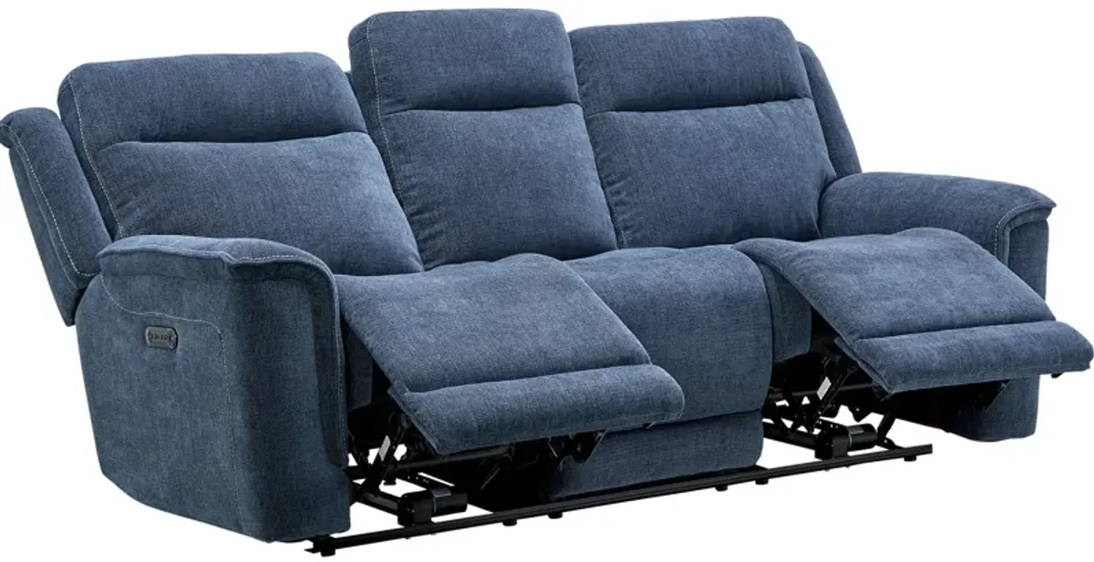 Bristol Blue Dual Power Reclining Sofa