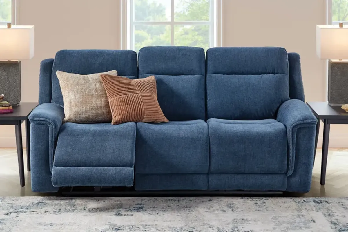 Bristol Blue Dual Power Reclining Sofa