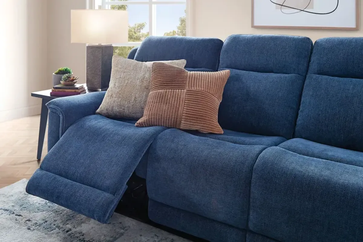 Bristol Blue Dual Power Reclining Sofa