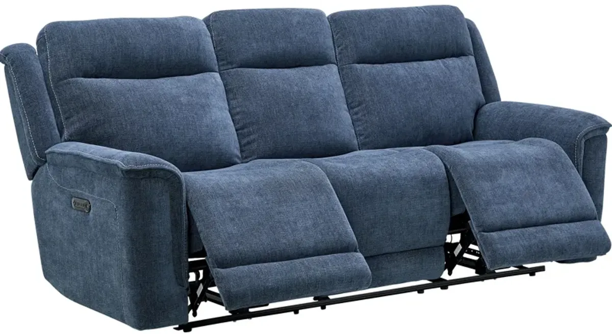 Bristol Blue Dual Power Reclining Sofa