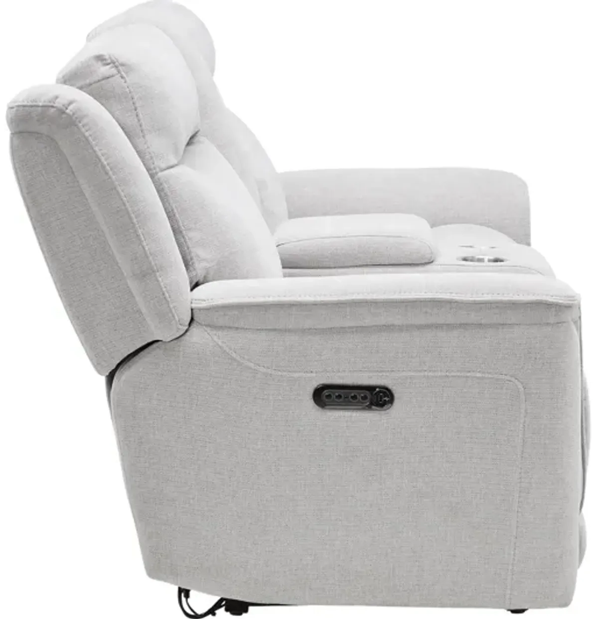 Bristol Grey Dual Power Reclining Console Loveseat